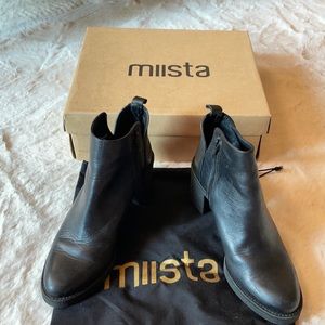 Miista Kendall Black leather short boots